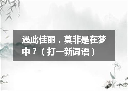 遇此佳丽，莫非是在梦中？（打一新词语）