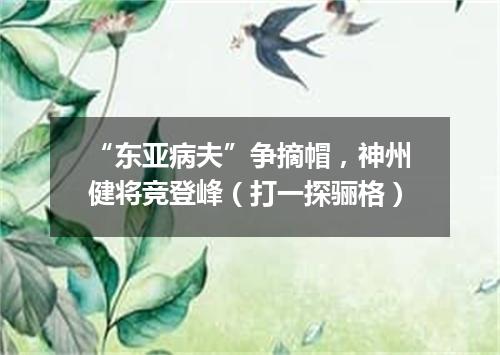 “东亚病夫”争摘帽，神州健将竞登峰（打一探骊格）