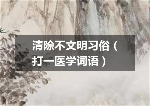 清除不文明习俗（打一医学词语）