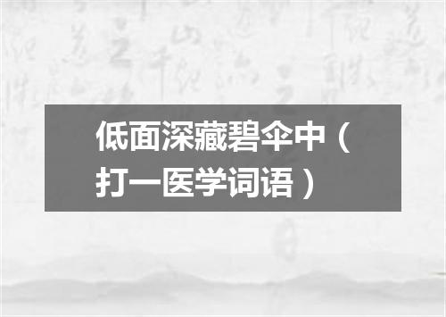 低面深藏碧伞中（打一医学词语）