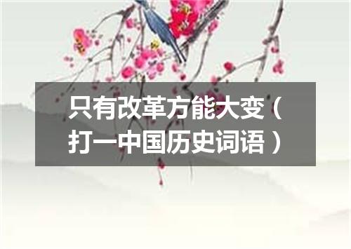 只有改革方能大变（打一中国历史词语）