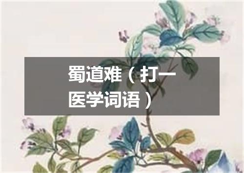 蜀道难（打一医学词语）