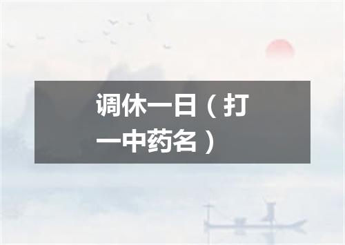调休一日（打一中药名）