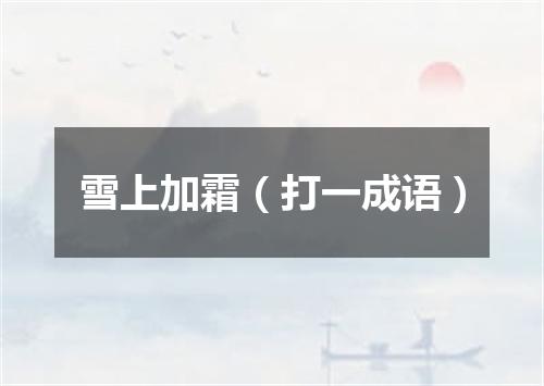 雪上加霜（打一成语）
