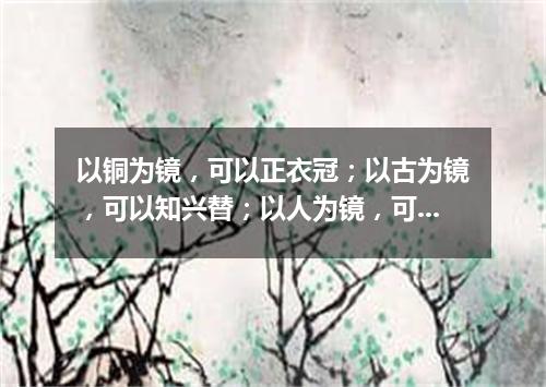 以铜为镜，可以正衣冠；以古为镜，可以知兴替；以人为镜，可以明得失（打一人名）