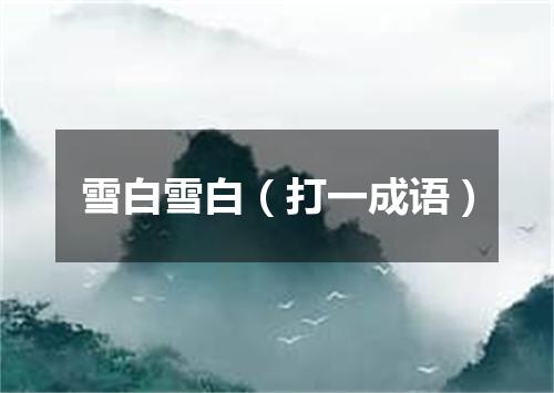 雪白雪白（打一成语）