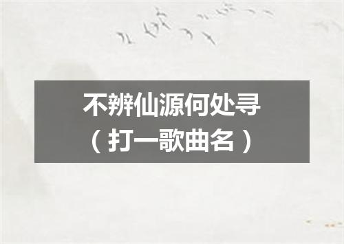不辨仙源何处寻（打一歌曲名）