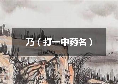 乃（打一中药名）