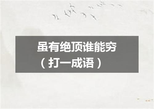 虽有绝顶谁能穷（打一成语）