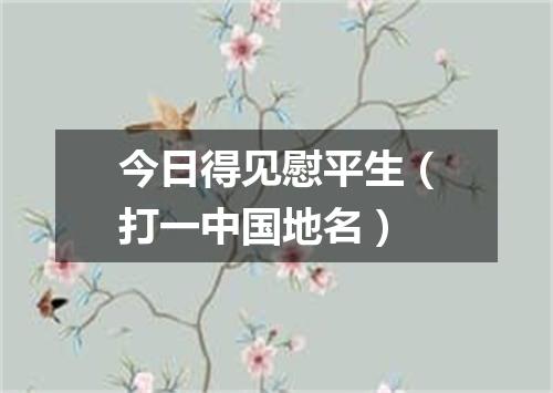 今日得见慰平生（打一中国地名）