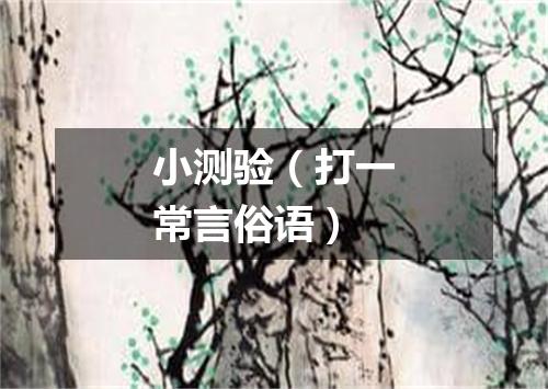 小测验（打一常言俗语）