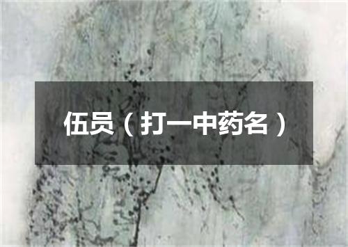伍员（打一中药名）