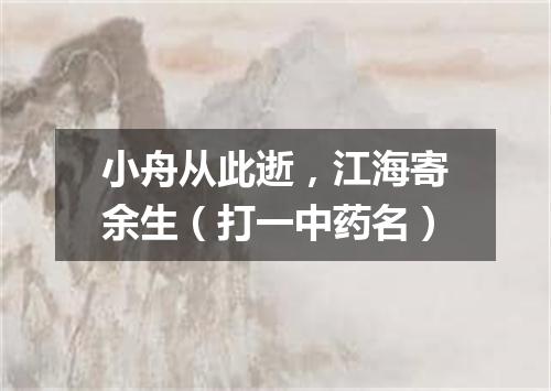 小舟从此逝，江海寄余生（打一中药名）