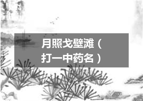 月照戈壁滩（打一中药名）