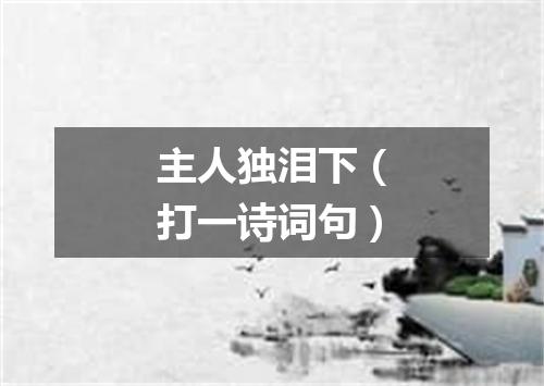 主人独泪下（打一诗词句）