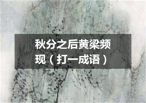 秋分之后黄梁频现（打一成语）