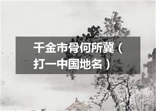 千金市骨何所冀（打一中国地名）