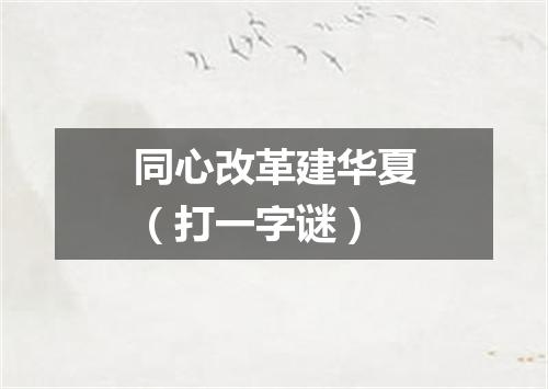同心改革建华夏（打一字谜）