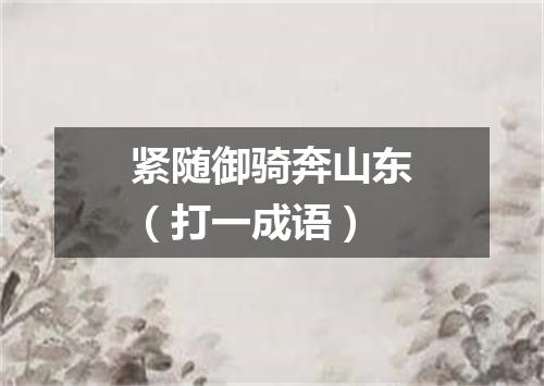 紧随御骑奔山东（打一成语）