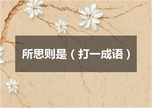所思则是（打一成语）