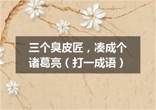 三个臭皮匠，凑成个诸葛亮（打一成语）
