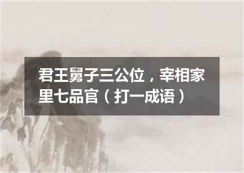 君王舅子三公位，宰相家里七品官（打一成语）