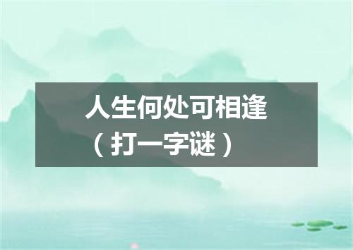 人生何处可相逢（打一字谜）
