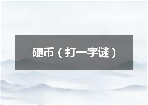 硬币（打一字谜）