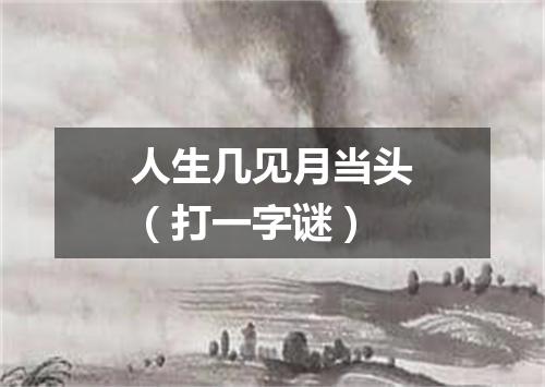 人生几见月当头（打一字谜）