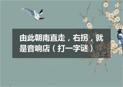 由此朝南直走，右拐，就是音响店（打一字谜）