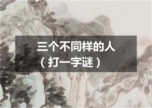 三个不同样的人（打一字谜）