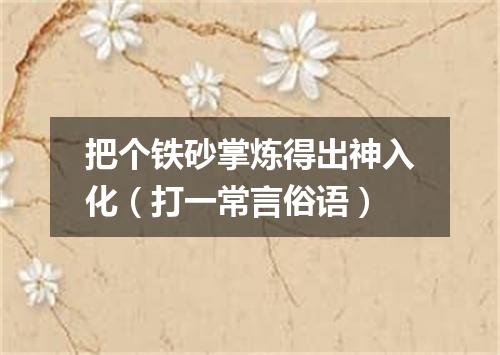 把个铁砂掌炼得出神入化（打一常言俗语）
