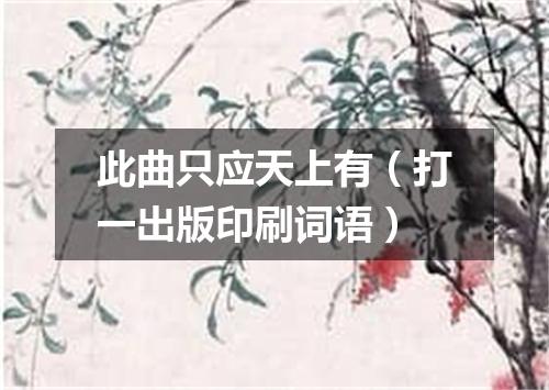 此曲只应天上有（打一出版印刷词语）