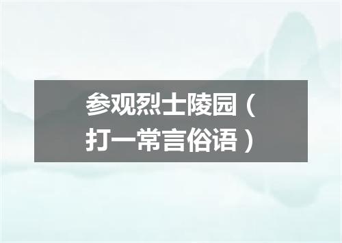 参观烈士陵园（打一常言俗语）