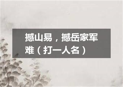 撼山易，撼岳家军难（打一人名）
