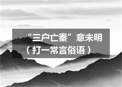 “三户亡秦”意未明（打一常言俗语）