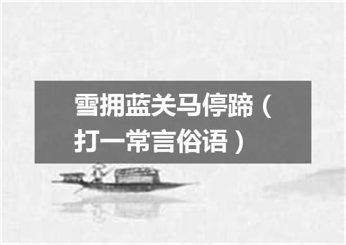 雪拥蓝关马停蹄（打一常言俗语）