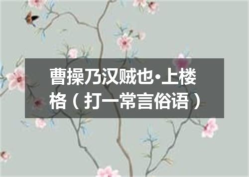 曹操乃汉贼也·上楼格（打一常言俗语）