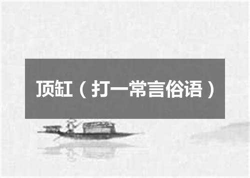 顶缸（打一常言俗语）