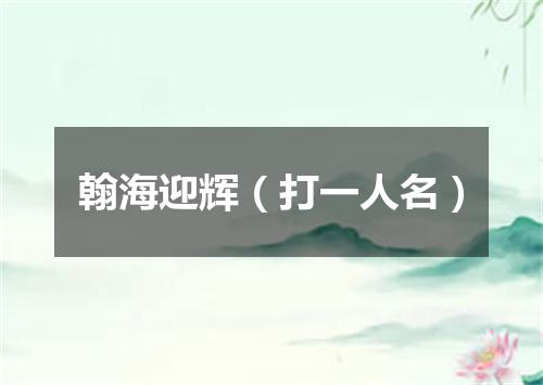 翰海迎辉（打一人名）