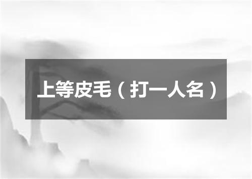 上等皮毛（打一人名）