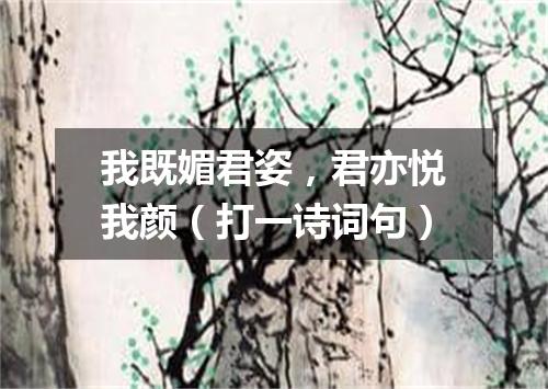 我既媚君姿，君亦悦我颜（打一诗词句）