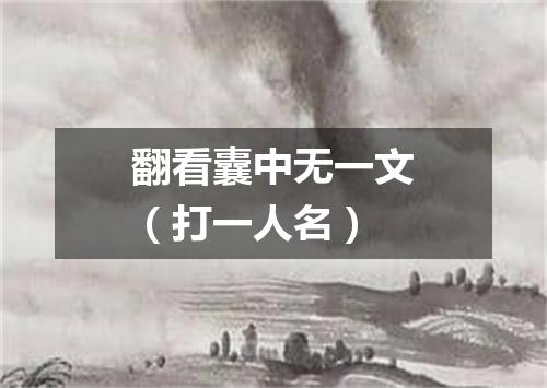 翻看囊中无一文（打一人名）