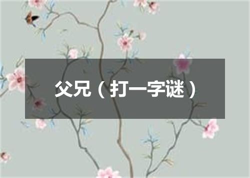 父兄（打一字谜）