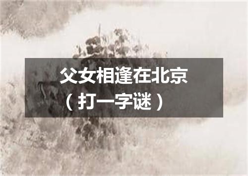 父女相逢在北京（打一字谜）