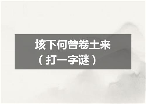 垓下何曾卷土来（打一字谜）