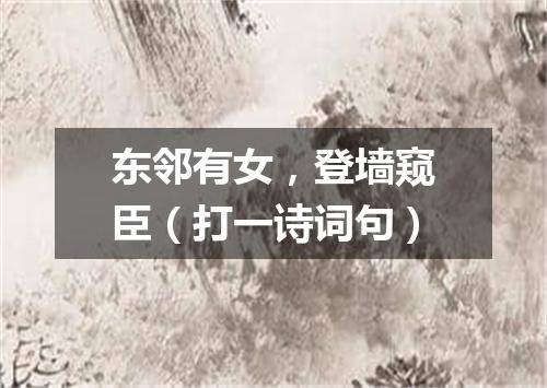 东邻有女，登墙窥臣（打一诗词句）