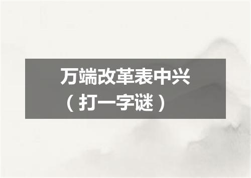万端改革表中兴（打一字谜）