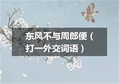 东风不与周郎便（打一外交词语）