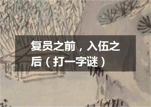 复员之前，入伍之后（打一字谜）